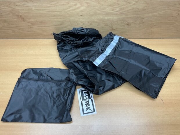 Regenbroek Lastpak zwart reflectie maat M.
