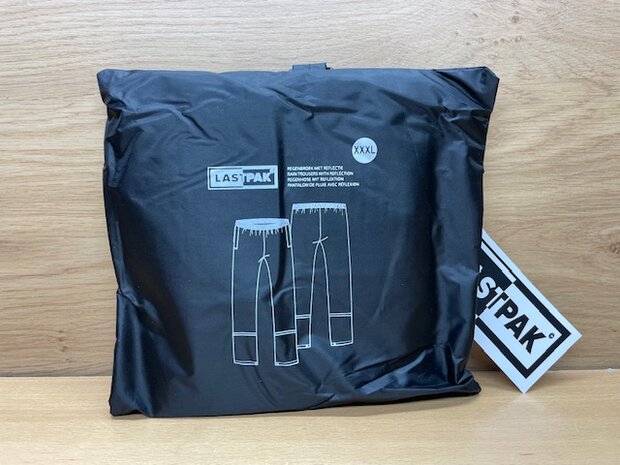 Regenbroek Lastpak zwart reflectie maat XXXL.