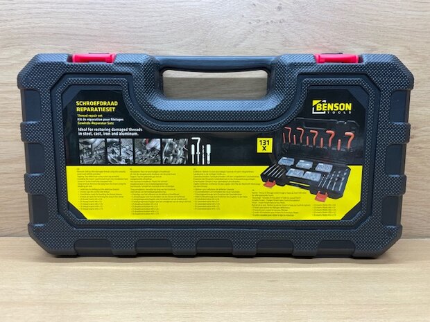 Schroefdraad reparatie-set kunststof koffer 131-delig.