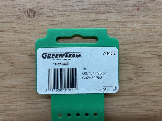 Verloopstuk messing G0,75">G0,50".
