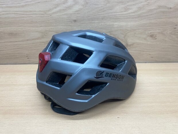 Fietshelm volwassenen met verlichting grijs L.