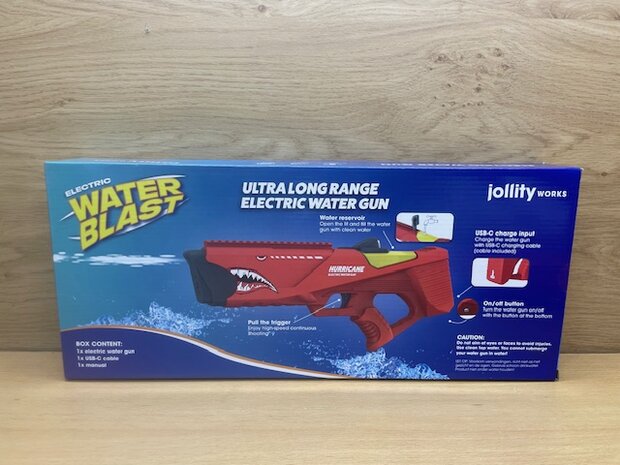 Waterpistool electrisch Hurricane rood.