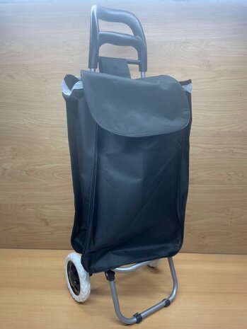 Boodschappentrolley zwart 92x32x21cm.