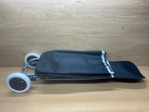 Boodschappentrolley zwart 92x32x21cm.