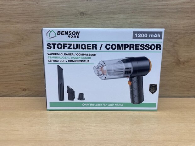 Stofzuiger / compressor mini 1200 mAh.
