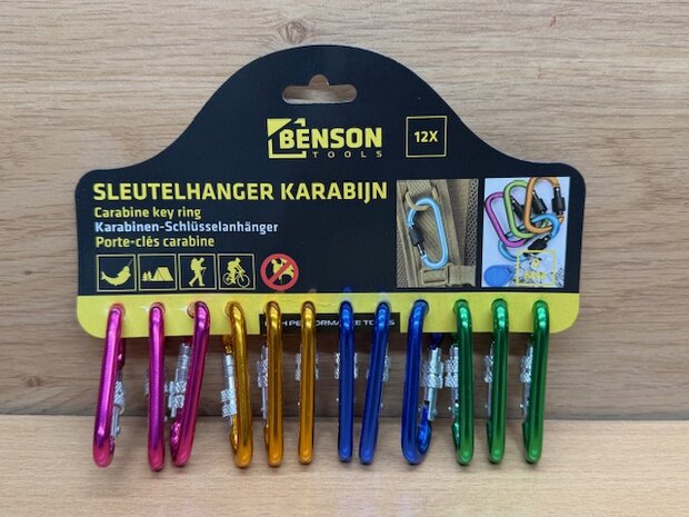 Karabijnhakenset / sleutelhanger 12 dlg.