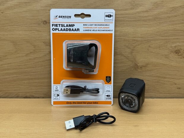 Fietslamp LED oplaadbaar wit.