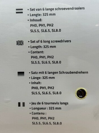 Schroevendraaierset lang magnetisch 6 dlg.