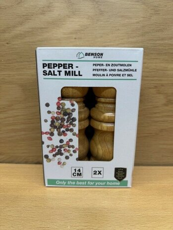 Peper- en zoutmolen set 14cm 2 dlg.