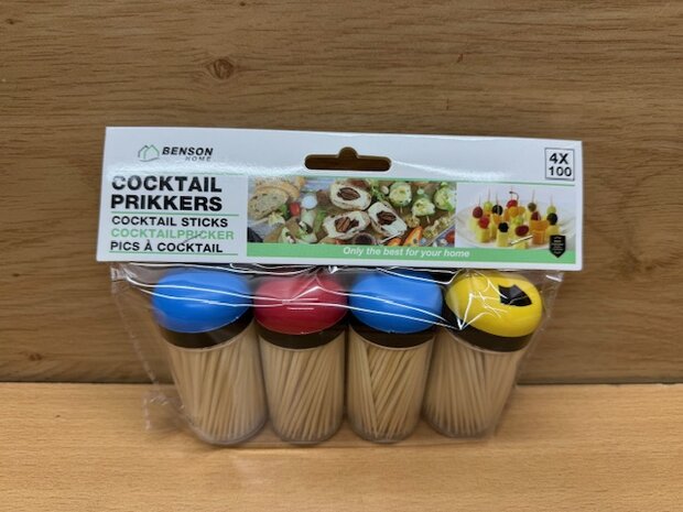 Cocktailprikkers set 4x100st.