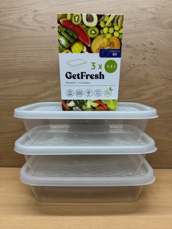 Vershoudbakjes set 1,1 liter 3 dlg.