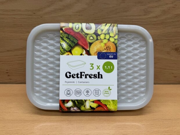 Vershoudbakjes set 1,1 liter 3 dlg.