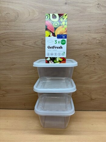 Vershoudbakjes set 1,25 liter 3 dlg.