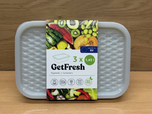 Vershoudbakjes set 1,45 liter 3 dlg.