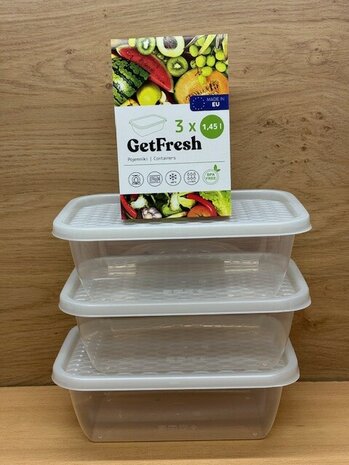 Vershoudbakjes set 1,45 liter 3 dlg.