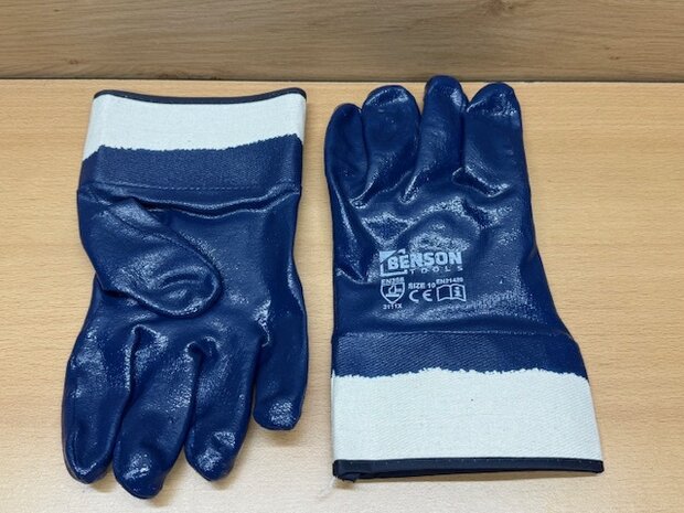 Werkhandschoen nitril gesloten rug XL.