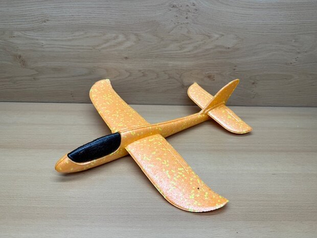 Zweefvliegtuig foam geel 46cm.