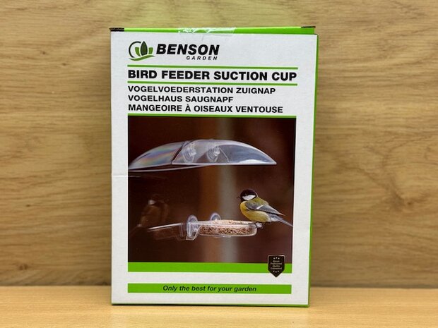 Vogel voerhouder transparant met zuignap.