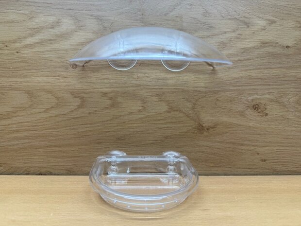 Vogel voerhouder transparant met zuignap.