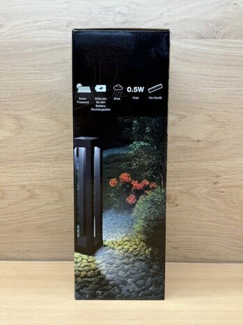 Tuinlamp set solar rechthoek 2 dlg.