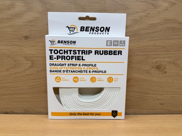 Tochtband EPDM E-profiel wit 2x3m.