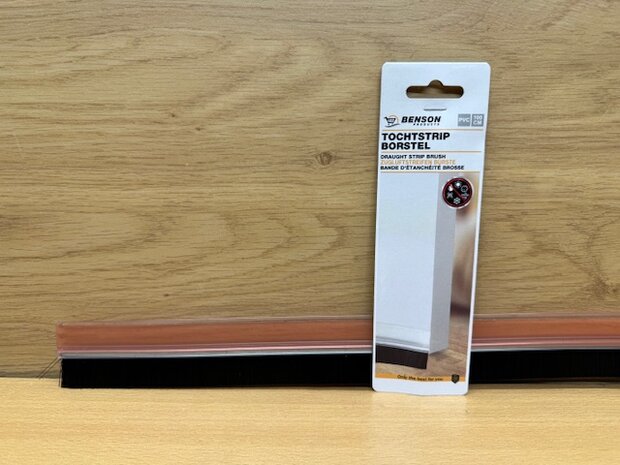 Tochtstrip borstel PVC transparant 100cm.