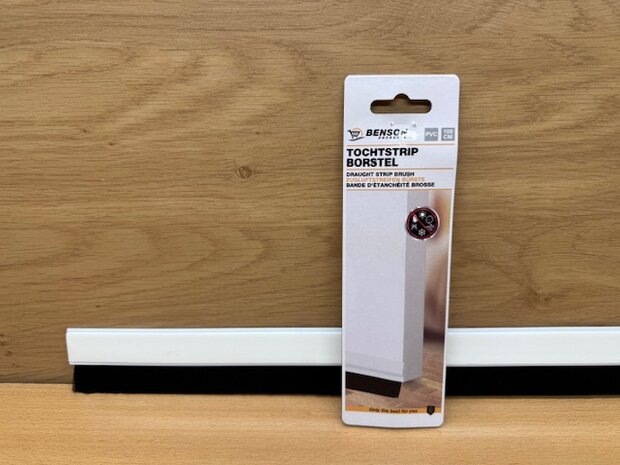 Tochtstrip borstel aluminium zilver 100cm.