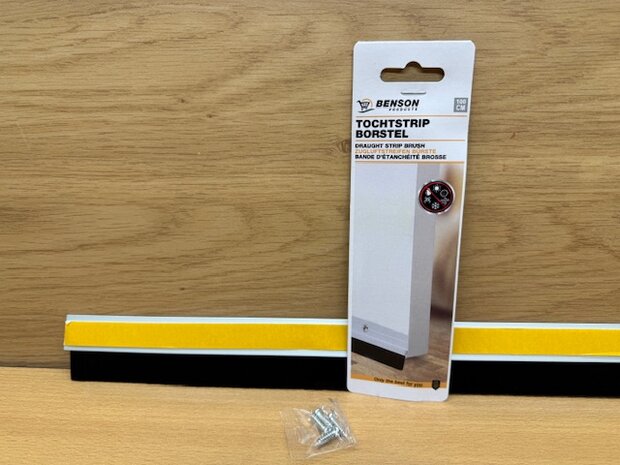 Tochtstrip borstel aluminium zilver 100cm.