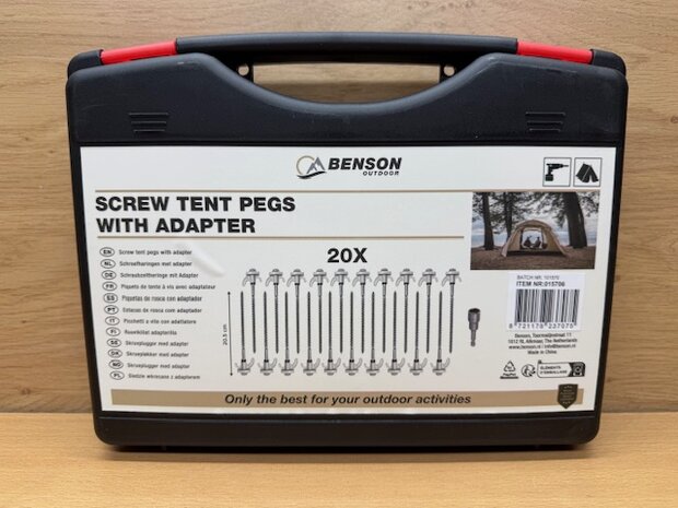 Schroefharingenset in koffer met adapter 20 dlg.