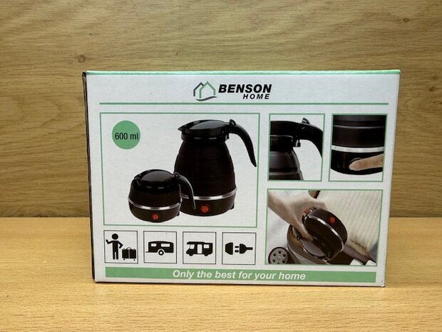 Waterkoker opvouwbaar zwart 600ml.