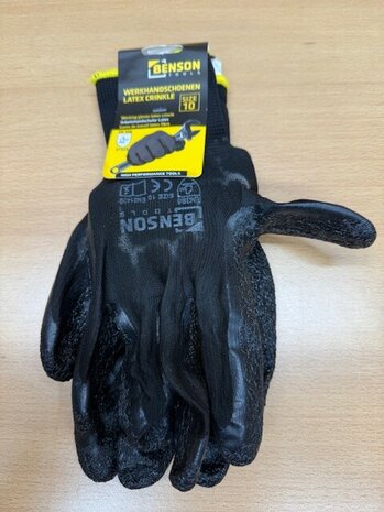 Montagehandschoen latex crinkle XL.