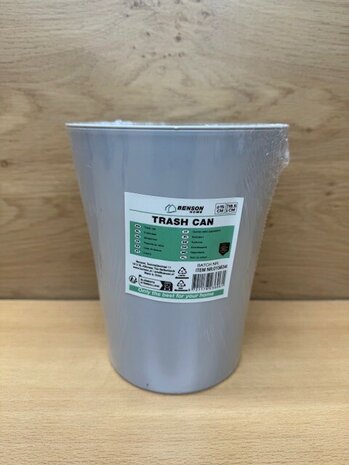 Prullenbak rond grijs 18cm.