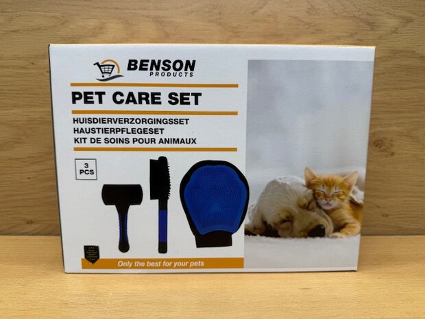 Huisdieren verzorgingsset 3 dlg.