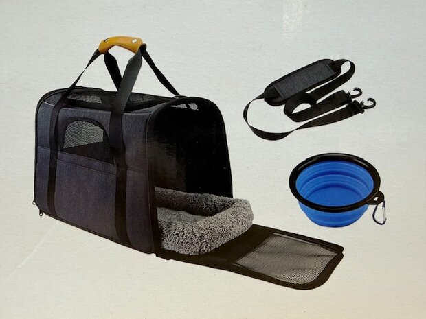 Huisdier draagbare reistas set 4 dlg.