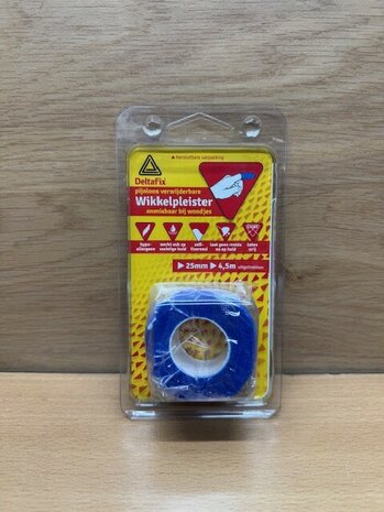 Wikkelpleister Deltafix blauw 25mm x 4,5m.
