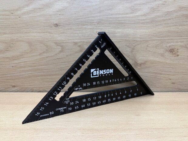 Meetdriehoek aluminium 45x23x240mm.