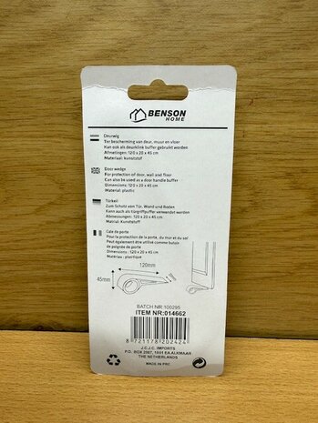 Deurstopper wig zwart 12cm.