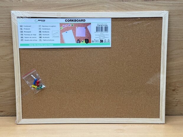 Prikbord kurk 30x40cm.