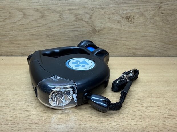 Hondenriem led licht + poepzakjes 5m.