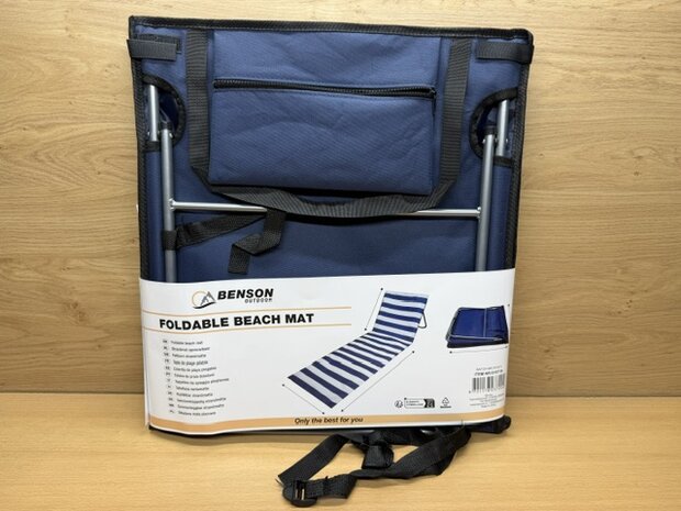 Strandmat opvouwbaar met rugleuning.
