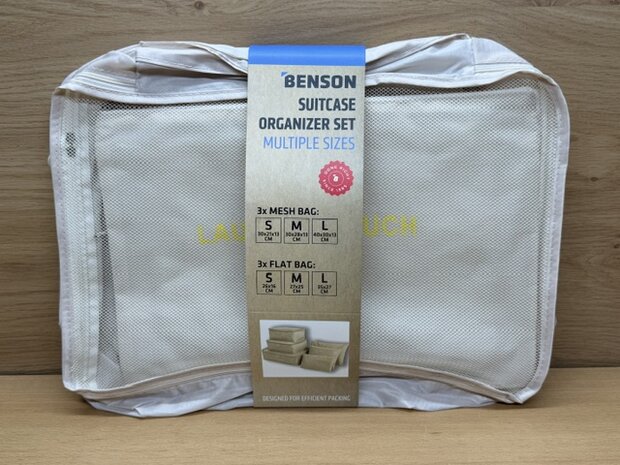 Reisorganiser set beige 6 dlg.