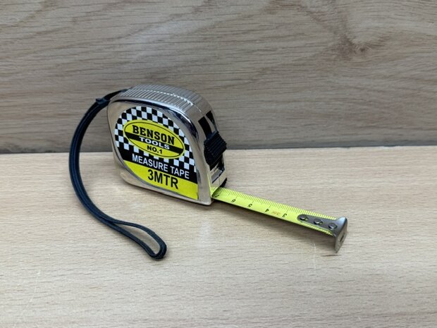 Rolmaat chroom 16mm x 3m.