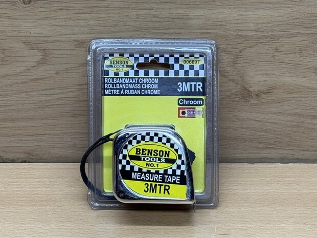 Rolmaat chroom 16mm x 3m.