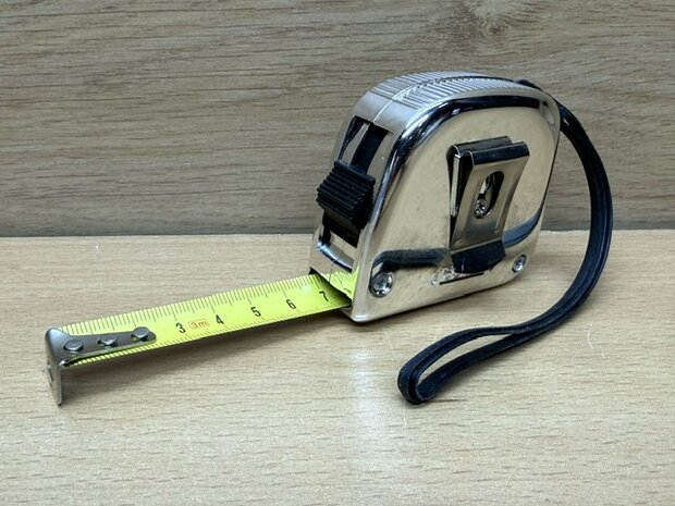 Rolmaat chroom 16mm x 3m.
