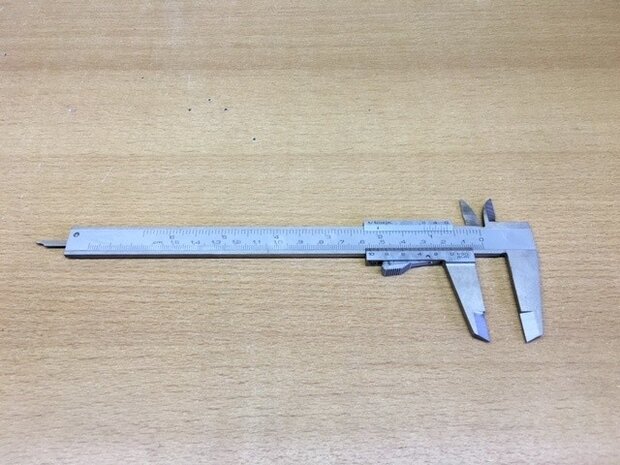 Schuifmaat 150mm inox, linkshandig.