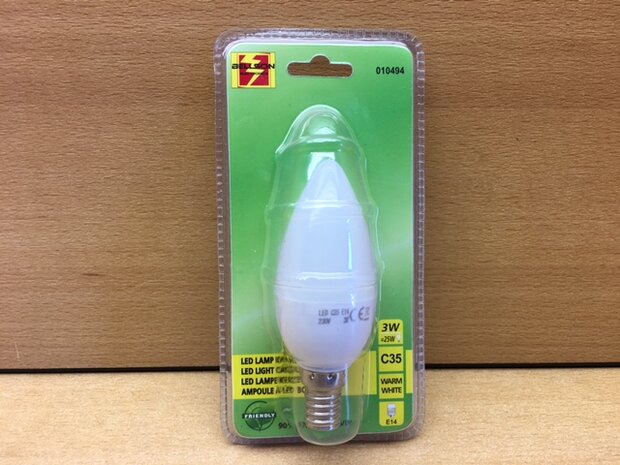 LED lamp kaars, 3 watt E14.