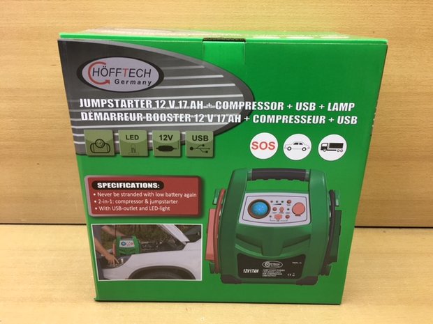 Jumpstarter 12 volt USB 17AH.