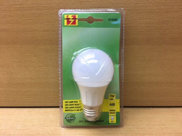 Led lamp bol, 7 watt E27.