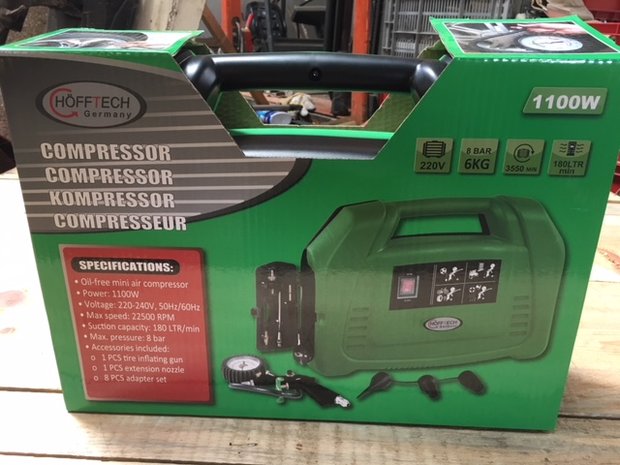 Compressor 220 volt 115 PSI (8 bar).