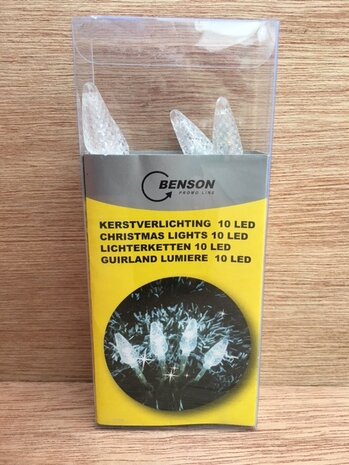 Kerstverlichting 10 led wit.